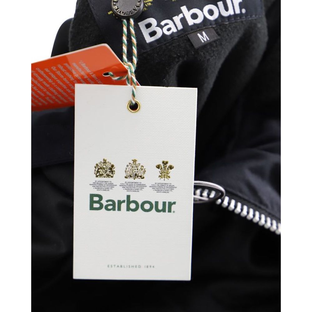 Barbour Fenton Wax Jacket In Black Cotton Gem